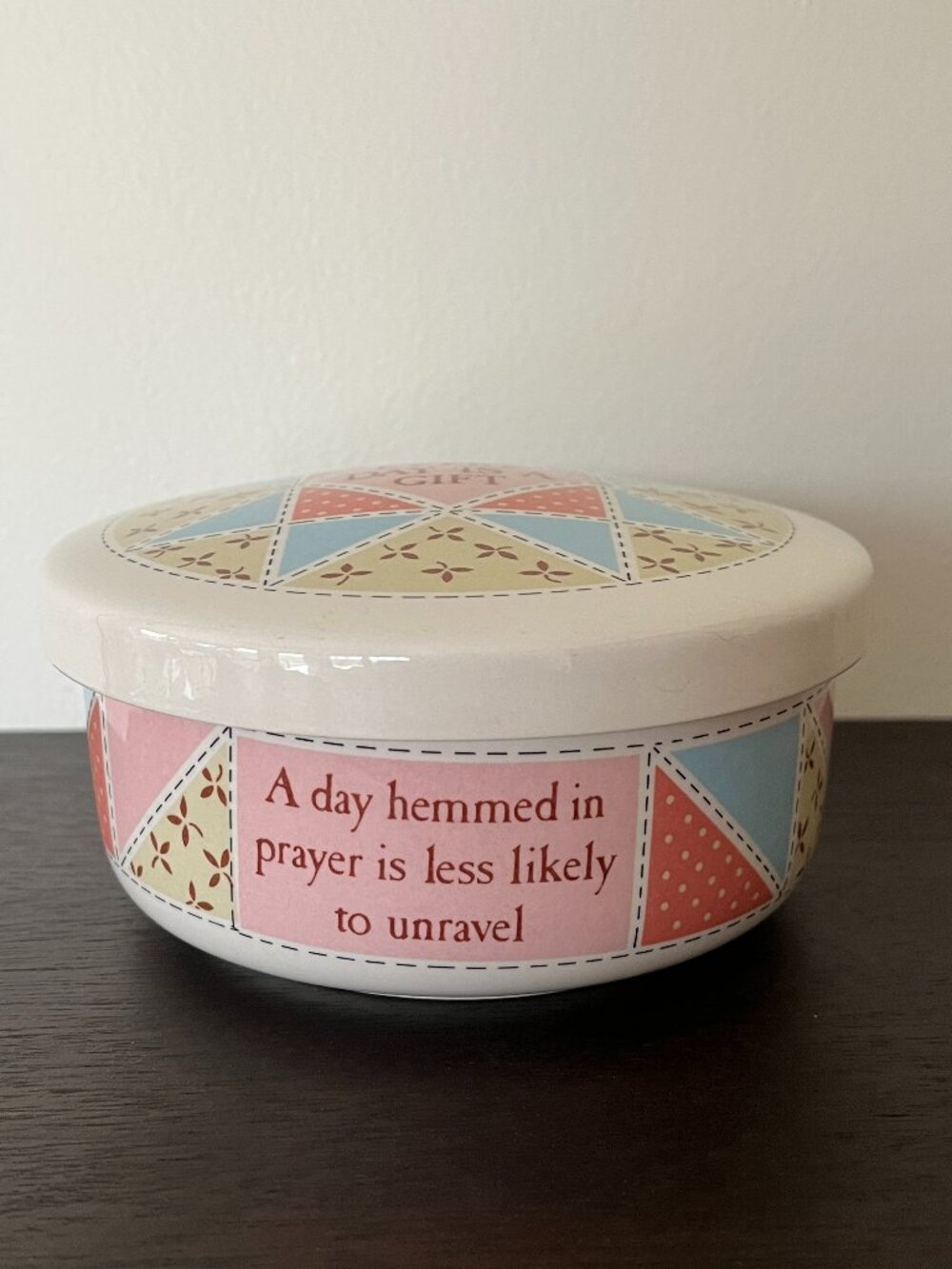 Ceramic Dish with Lid - Prayer Quote